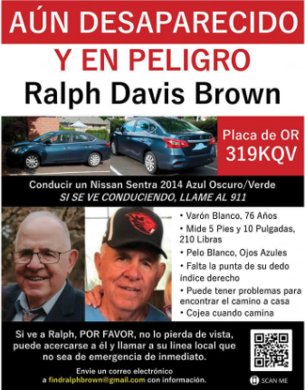 Ralph Brown is missing poster